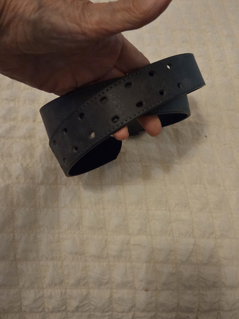 Classic Grey Belt with Perforated Detail